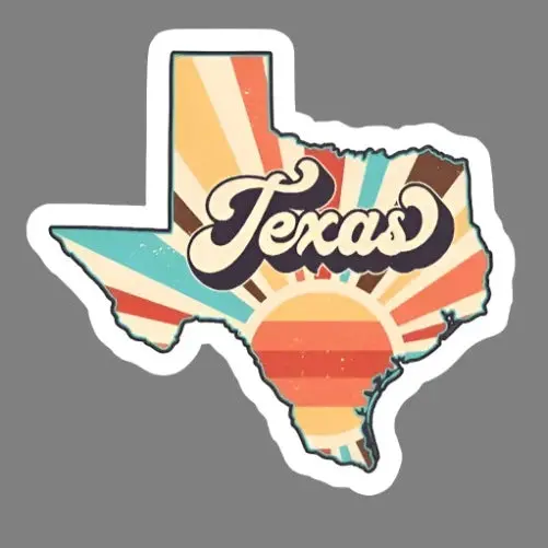 Texas Retro Sticker 1