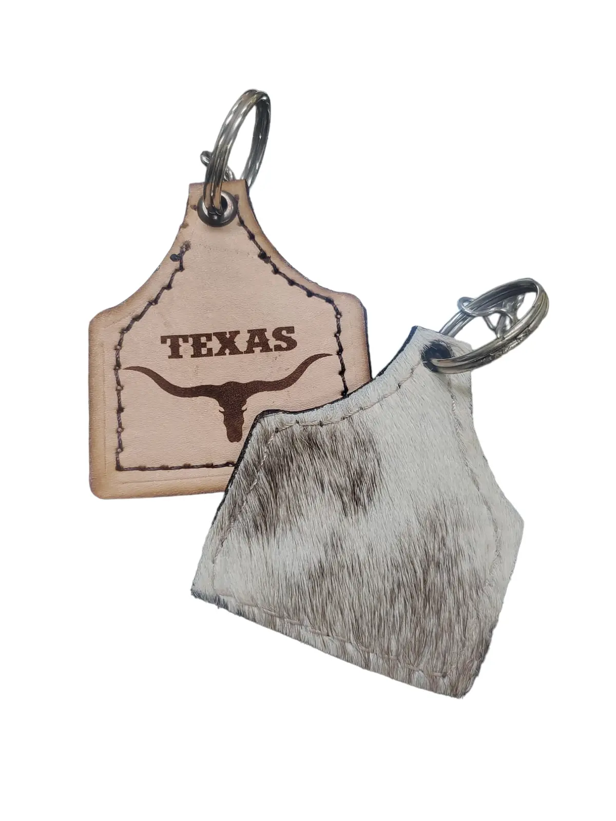 Cow Hide Texa's Keychain 1