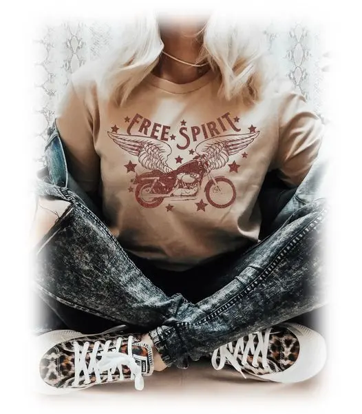 Free Spirit Motorcycle Tshirt 1