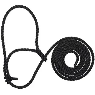 Cattle Rope Halter - Black, White 1