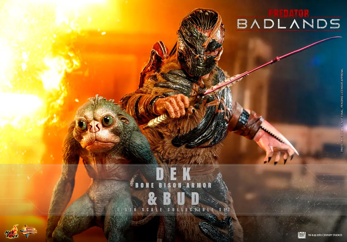 Predator Badlands (2025): Dek (Bone Bison Armor) And Bud 1