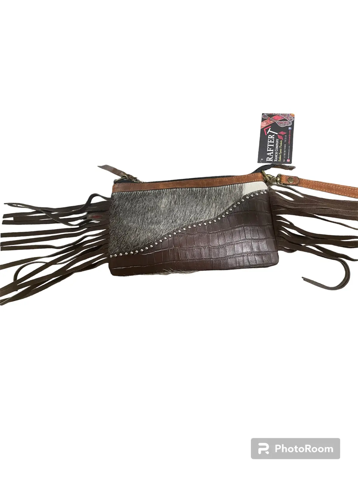 Rafter T Cow Print Handbag W/ Strap 1