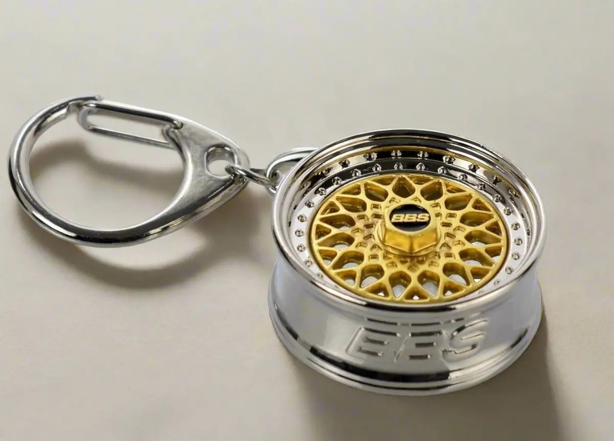 Bbs Rs Design Metal Key Chain - Gold 1