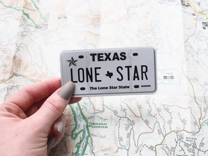 Texas Lone Star License Plate Sticker 1