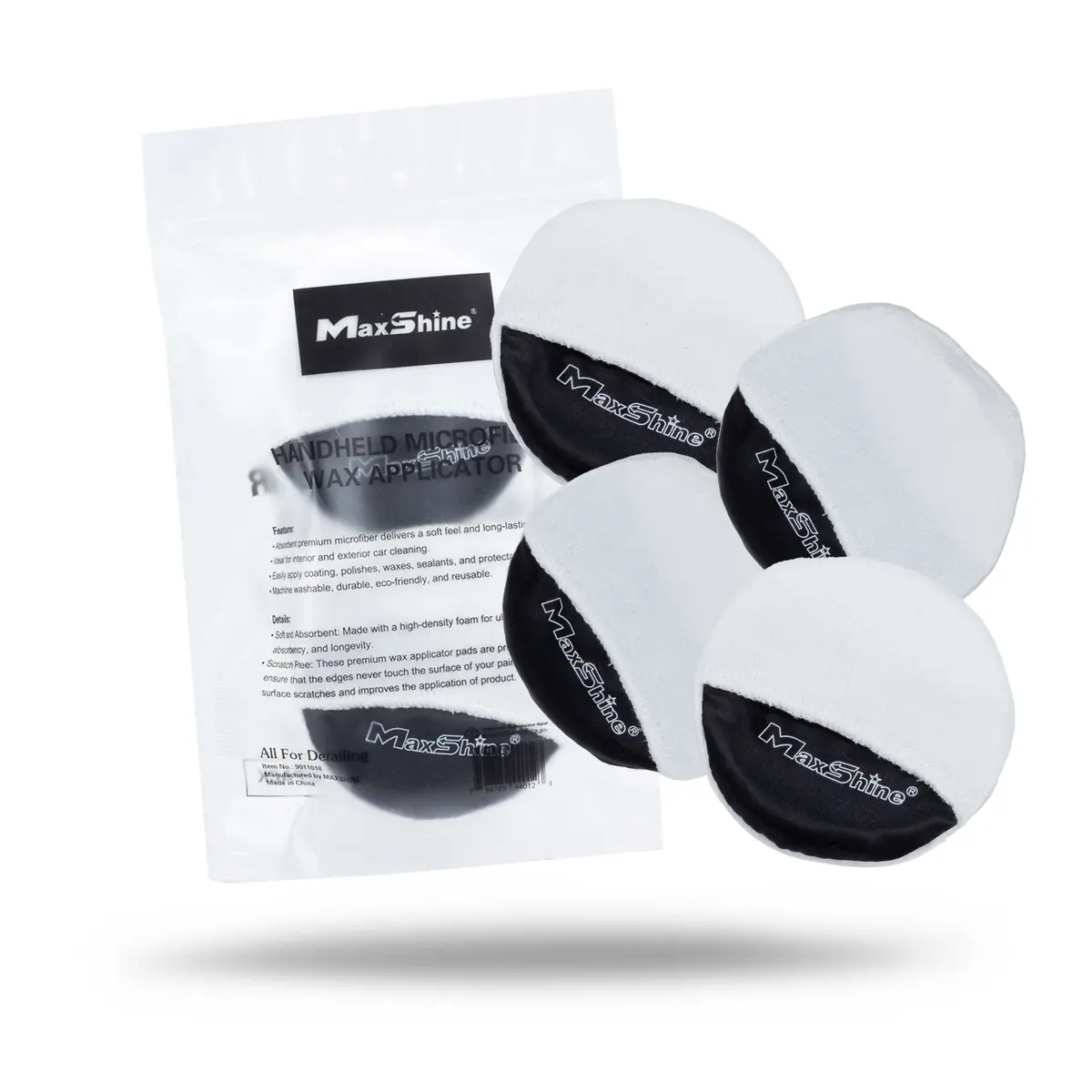 Finger Hold Microfiber Wax Applicator Pad - 4 Pack 1