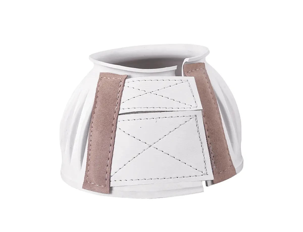 Double Hook And Loop Bell Boots, White 1