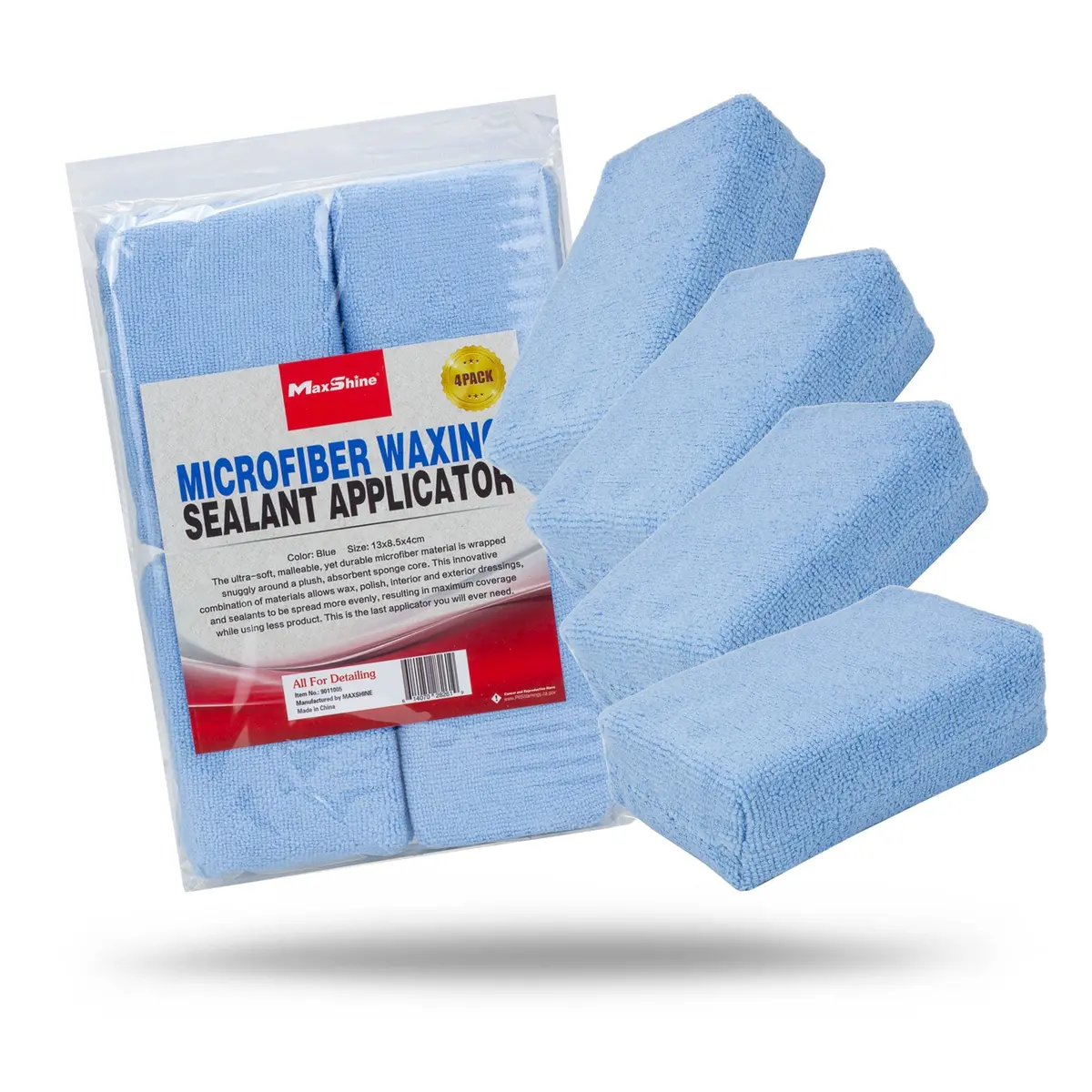 Ultra-Soft Microfiber Wax Applicator Block - 4 Pack 1