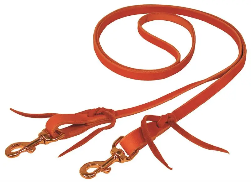 Mt-14005 Roping Rein, Brass Both Ends, Harness Leather 1