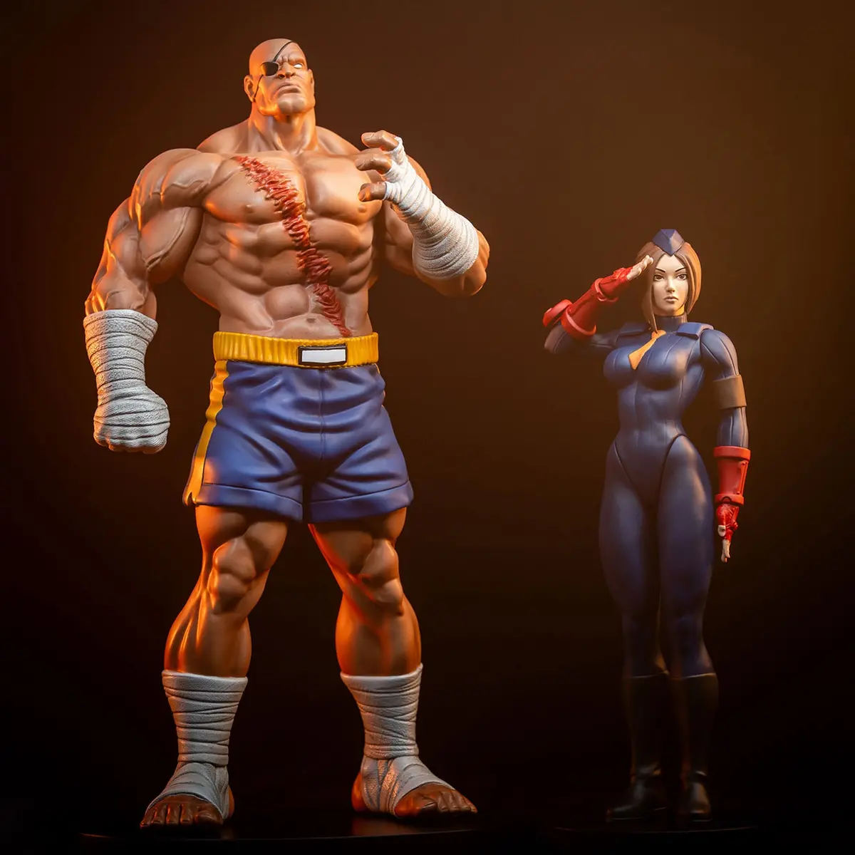 Street Fighter: Sagat & Juli Street Jam Statue Set 1