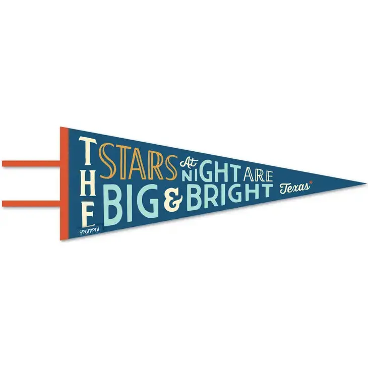 Stars At Night Texas Pennant (Vintage- Styled Screen Printed) 1