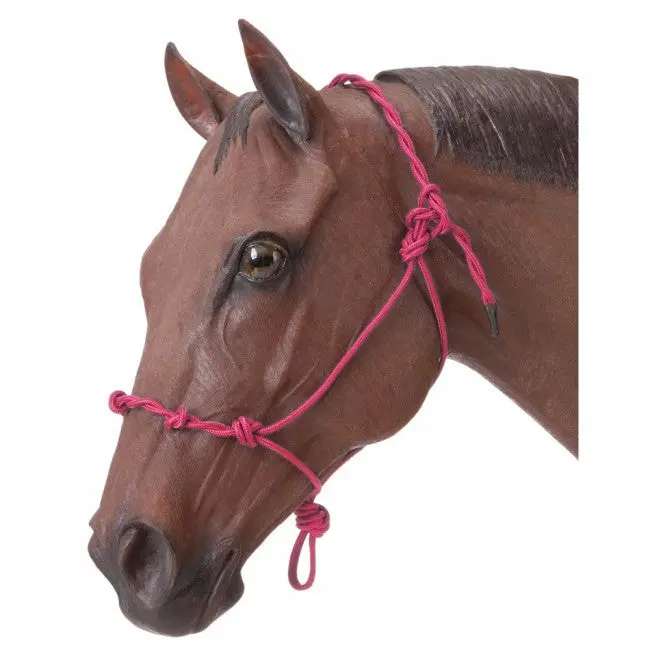 Tough1 Knotted Rope Halter With Twisted Crown  - Pink 1