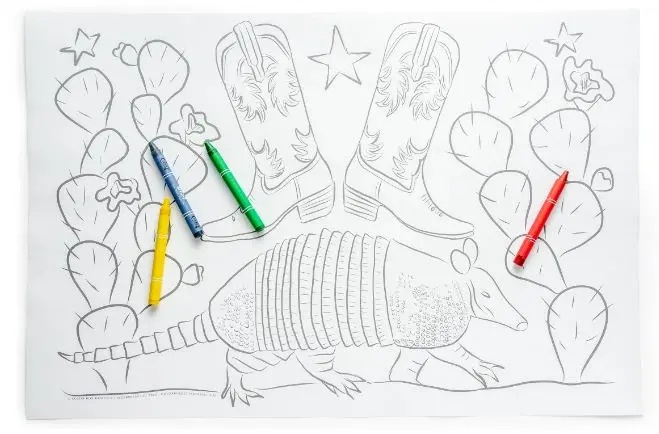 Coloring Place Mats - Texas 1