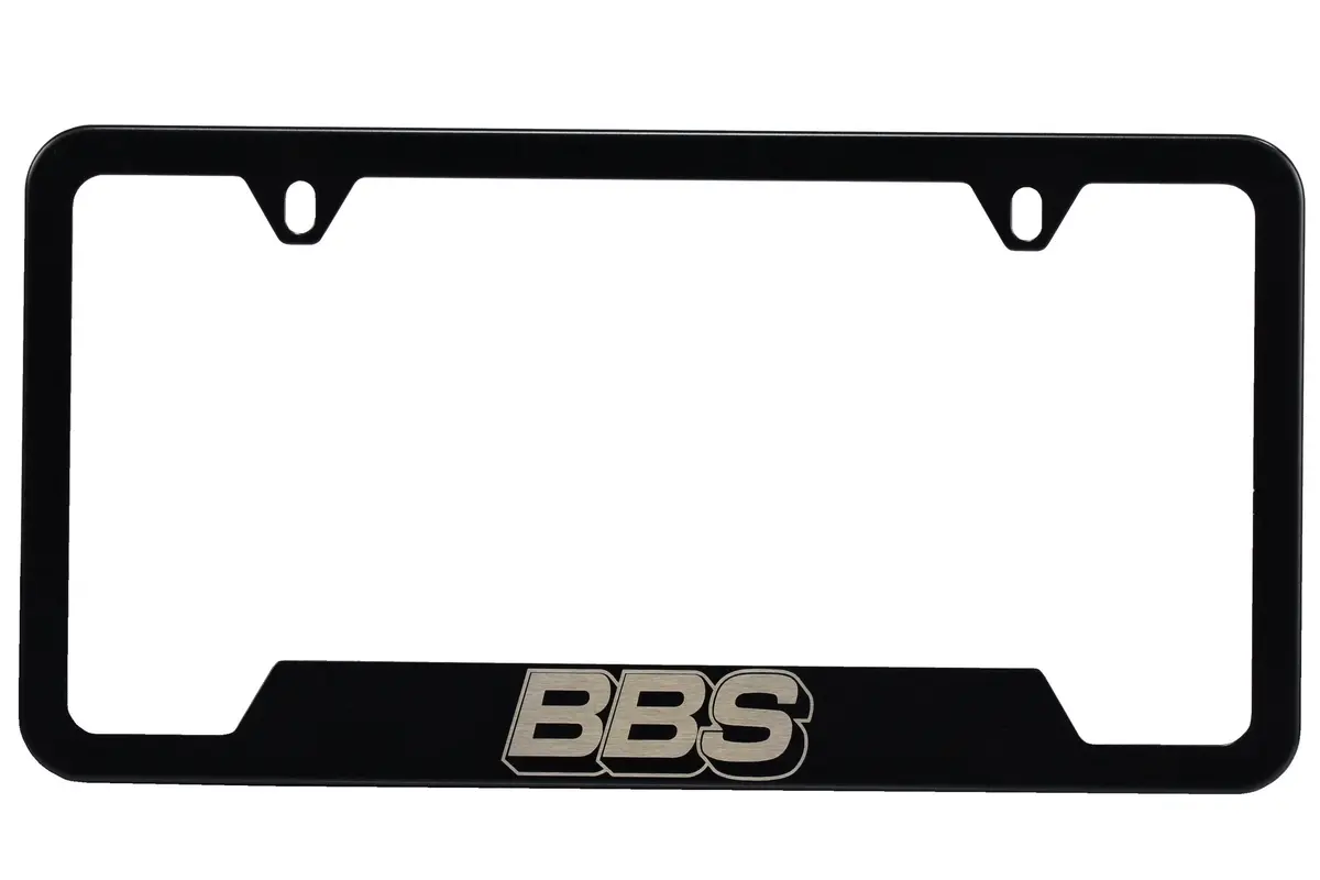 Bbs Stainless Steel License Plate Frame In Black With Etched Bbs Logo 1