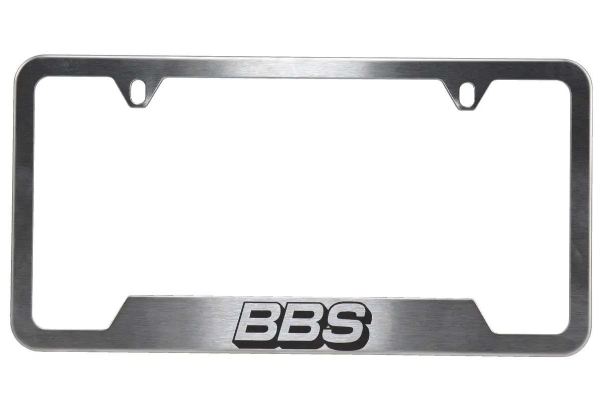 Bbs Genuine Brushed Stainless Steel License Plate Frame With Etched Bbs Logo 1