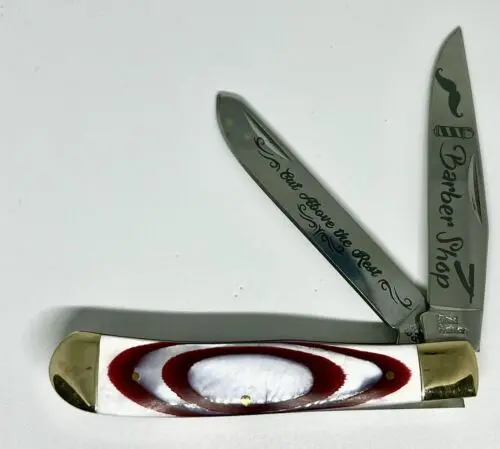 Steel Warrior - 4 1/4" Closed Red & White Trapper 1