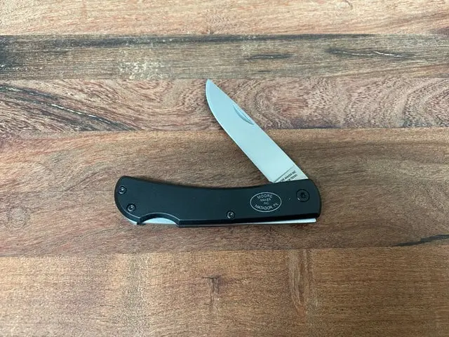#1106Ss - Black Anodized Aluminum Lockback Clip Knife - 3-1/2" 1