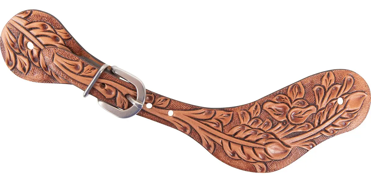 Spur Straps With Antique Leaf Tooling 1