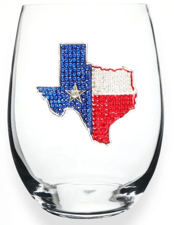 Texas Stemless Wine Glass 1