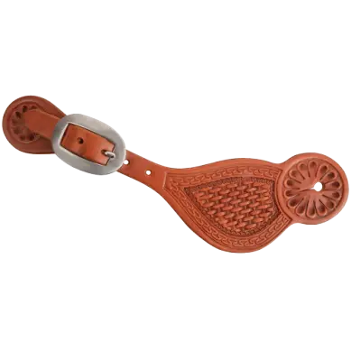Tombstone Spurstraps With San Carlos And Basket Tooling-Chestnut 1