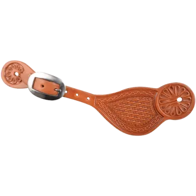 Tombstone Spurstraps With San Carlos And Basket Tooling-Natural 1