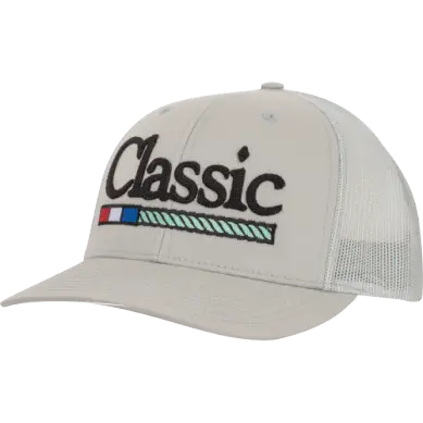 Classic-Trucker Snapback Cap, Chain Stitch Logo - White 1