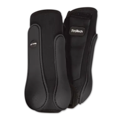 Protech Front Splint Boots - Front Black Medium 1