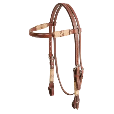 Rawhide Browband Headstall Double Trim 1