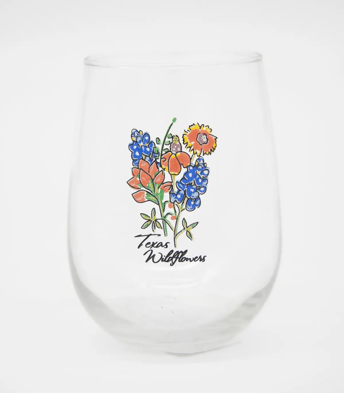Texas Wildflowers Wine Glass 1
