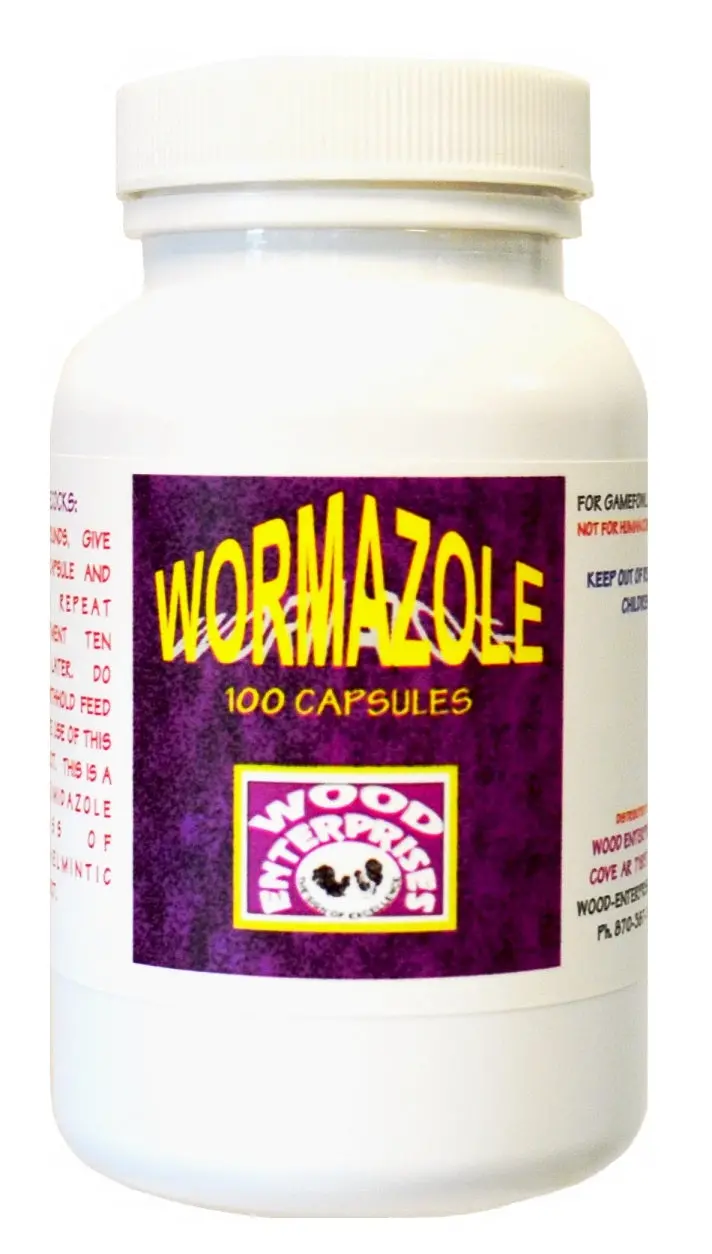Wormazole 100 Capsules (Not For Sale In California) ** Could Be In Clear Bottles Or White ** 1
