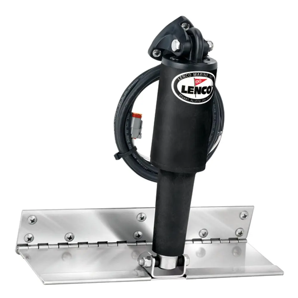 Lenco 4" X 12" Limited Space Trim Tab Kit W/O Switch Kit 12V - Electro-Polished - Short Actuator [15088-101] 1