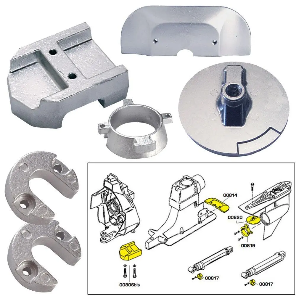 Tecnoseal Anode Kit W/Hardware - Mercury Alpha 1 Gen 2 - Magnesium [20801Mg] 1