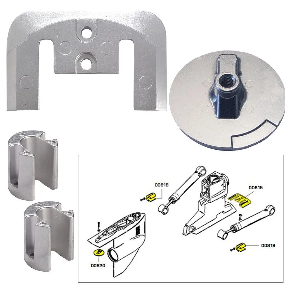 Tecnoseal Anode Kit W/Hardware - Mercury Bravo 2-3 - Aluminum [20804Al] 1