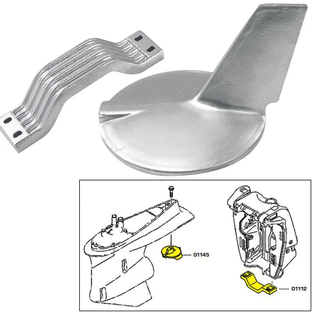 Tecnoseal Anode Kit W/Hardware - Yamaha 200-300Hp Hi-Performance - Aluminum [21106Al] 1