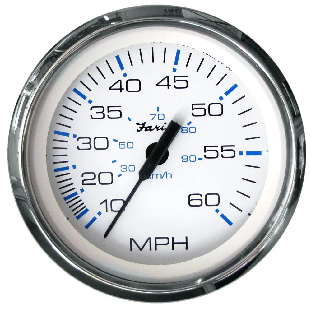 Faria Chesapeake White Ss 4" Speedometer - 60Mph (Pitot) [33811] 1