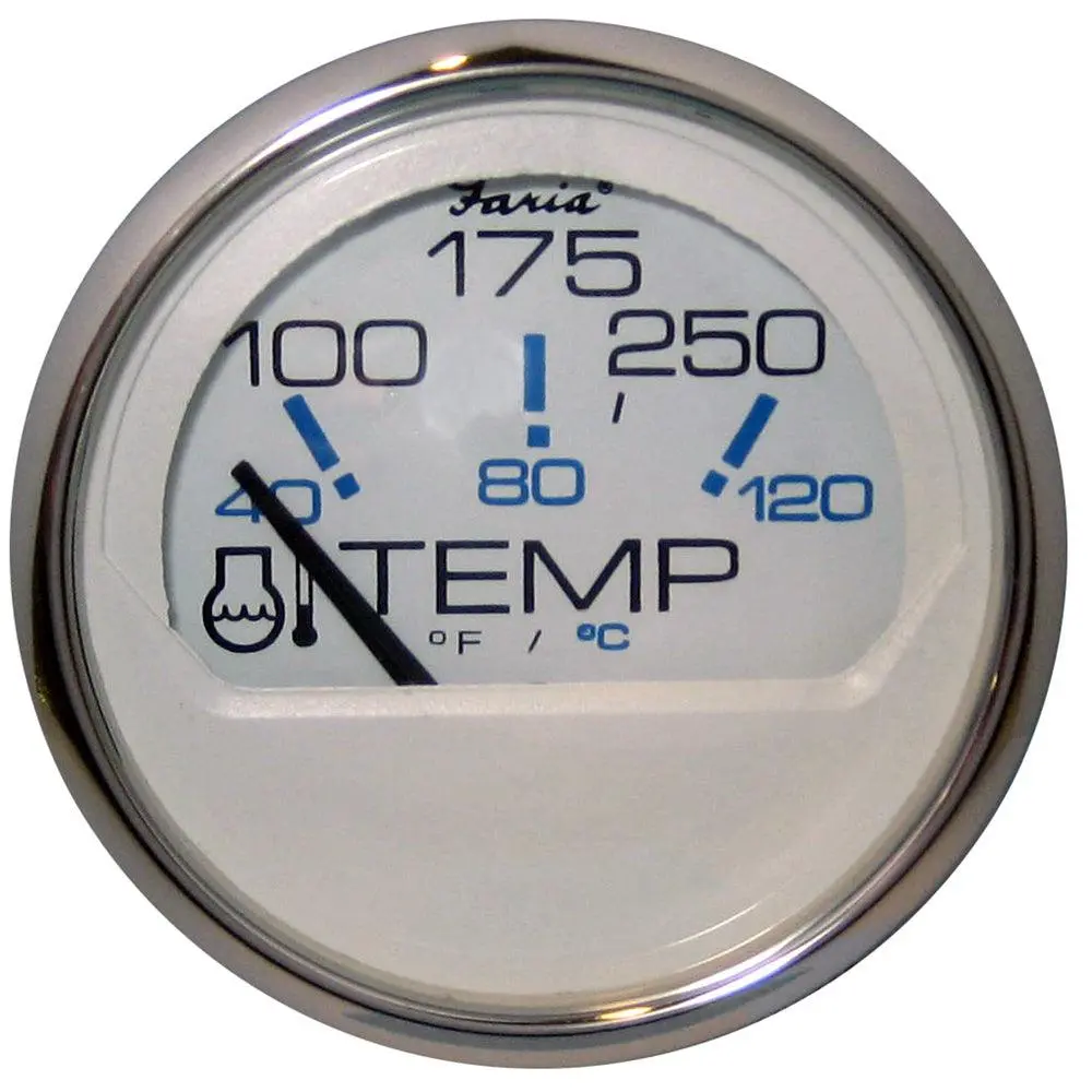 Faria Chesapeake White Ss 2" Water Temperature Gauge (100-250 Degreef) [13804] 1