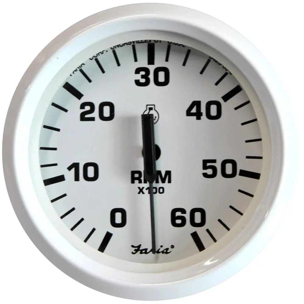 Faria Dress White 4" Tachometer - 6000 Rpm (Gas) (Inboard  I/O) [33103] 1