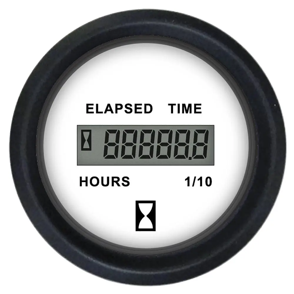 Faria Euro White 2" Hourmeter (Digital) [12913] 1